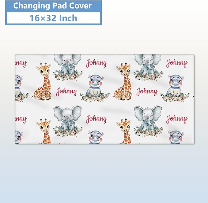 Custom 5-Piece Baby Crib Bedding Set, Personalized Name for Kid Toddler, Animal Nursery for Boy Girl, Double Layer, Customized Gift for Infant