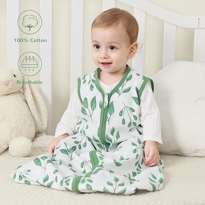 JELLYMONI Baby Sleep Sack 18-24 Months 100% Cotton Wearable Blanket, 0.5 TOG Soft Lightweight Toddler Sleeping Sack 3 Pack 2-Way Zipper Newborn Sleep Sacks