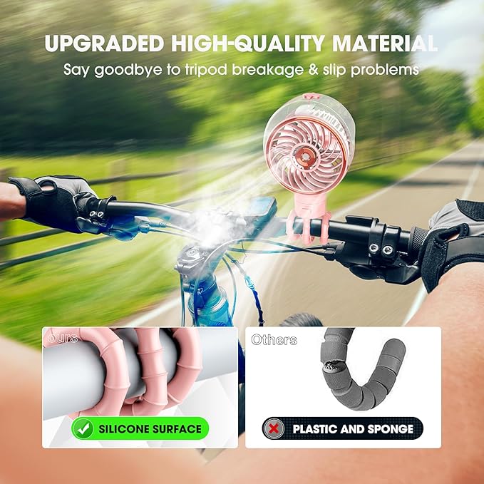 Ausic Stroller Fan with Mist, 100ml Misting Portable Fan for Stroller, Baby Fans with Detachable Tripod, Baby Essentials, Clip on Fans for Crib, Treadmill, Car Seat, Outdoor