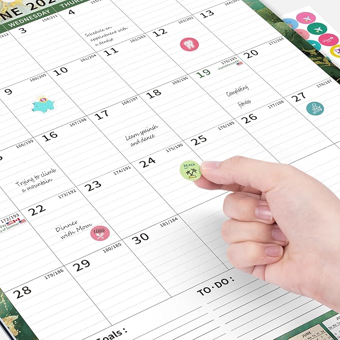 2025 Calendar, Wall Calendar 2025-2026 (17"x22") with Lines, Monthly Calendar from Jul 2025 to Dec 2026, 18 Month Vertical Large Monthly Family Calendar 2026 for Wall, Calendario 2026