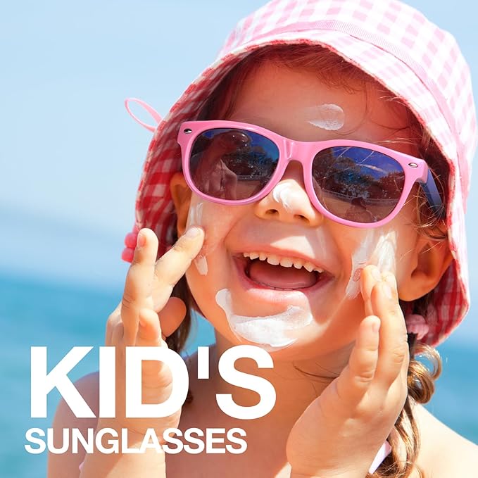 RIVBOS Kids Sunglasses Polarized UV Protection Flexible Rubber Glasses Shades with Strap for Boys Girls RBK004