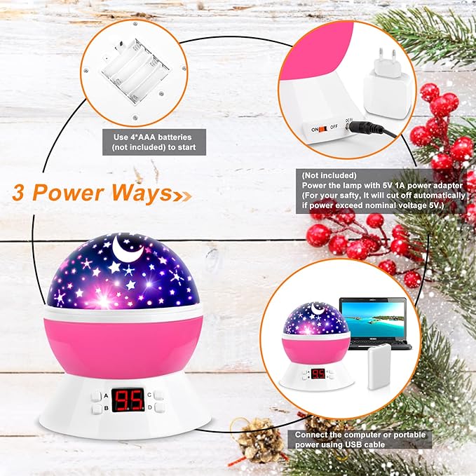 MOKOQI Unicorn Projector Night Light Lamps for Girls boys bedroom Toys for Age 6-8, Unicorns Night Lights with Timer birthday Children's Day Gifts for Kids Light Projector for Room Decor