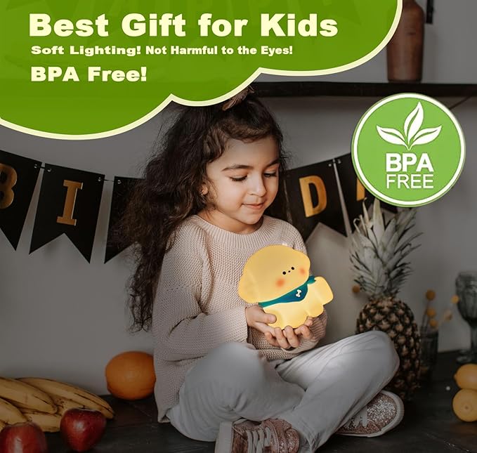 DREAMING MY DREAM Puppy Night Light for Kids Lamp,Soft Silicone Nursery Light for Baby Room and Toddler Toy,Portable Dimmable Rechargeable Animal Lights for Girls and Boys