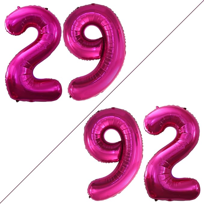 GOER Number 29 Balloons for 29th Birthday Party Decorations,42 Inch Jumbo Foil Helium 92 Balloons for 92nd Birthday Party Decoration (Bright Peach)