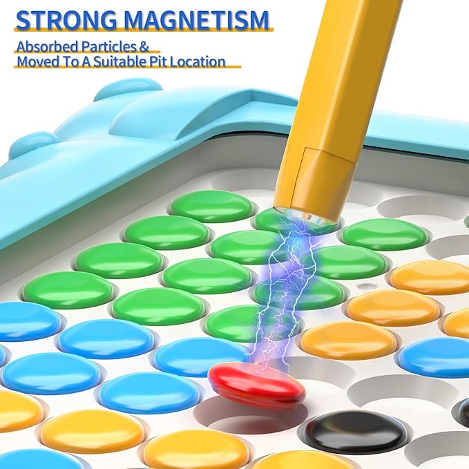 2-IN-1 Large Magnetic Drawing Board for Toddlers Kids, Magnetic Color and Number Maze, Magnetic Dot Art Board for Kids, Montessori Education Travel Toys for Boys Girls Age 3 4 5 6 7 8 Years Old