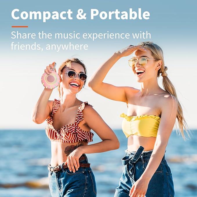 HEYSONG Bluetooth Shower Speaker + DIY Diamond Stickers – Great Gift for Girls