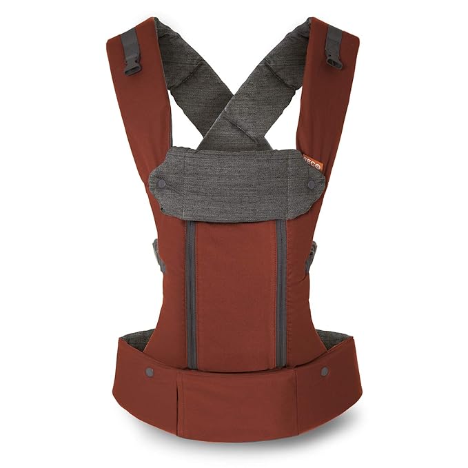 Beco Baby Carrier 8 Hybrid Newborn to Toddler Carrier (7–45 lbs) - All in 1 Breathable Mesh, Ergonomic Baby Backpack - Front & Hip Carrier with Adjustable Seat – Rust