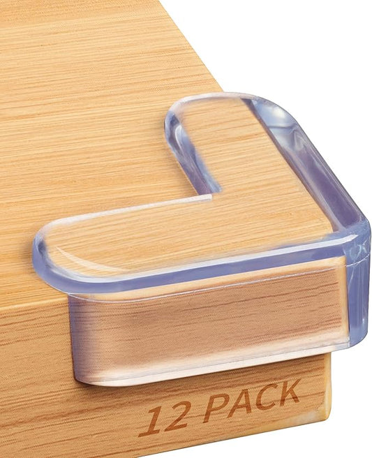 12 Pack Corner Protector for Baby: Baby Proofing Safety Corner Clear Furniture Tablet Corner Protection| Protectors Guards, Baby Proof Bumper & Cushion to Cover Sharp Furniture & Table Edges(L Shape)