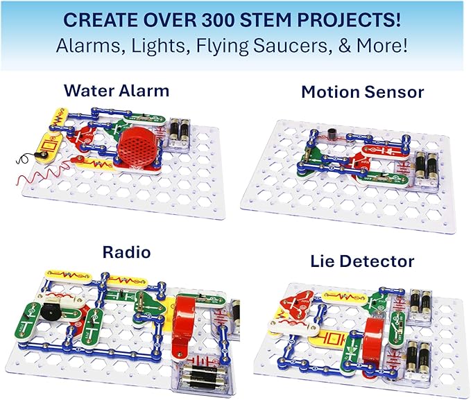 Snap Circuits Classic SC-300 Electronics Exploration Kit | Over 300 Projects | Full Color Manual Parts | STEM Educational Toy for Kids 8+ 2.3 x 13.6 x 19.3 inches (Pack of 6)