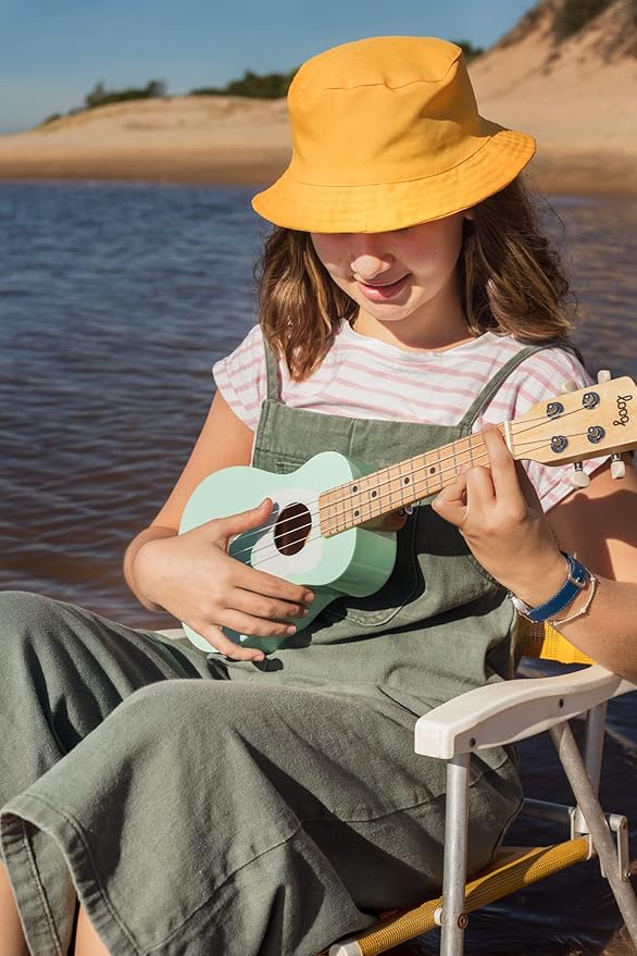 Loog Wood Soprano Ukulele for Kids & Beginners, App & Lessons, All Ages (Green)