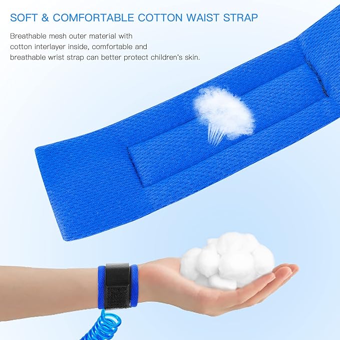 Anti Lost Wrist Link for Toddlers, Safety Toddler Leash, Child Leash, Wrist Leash for Babies and Kids, Children's Safety Wristband for Outdoor, Family Travel(8.2ft/2.5m,Blue)