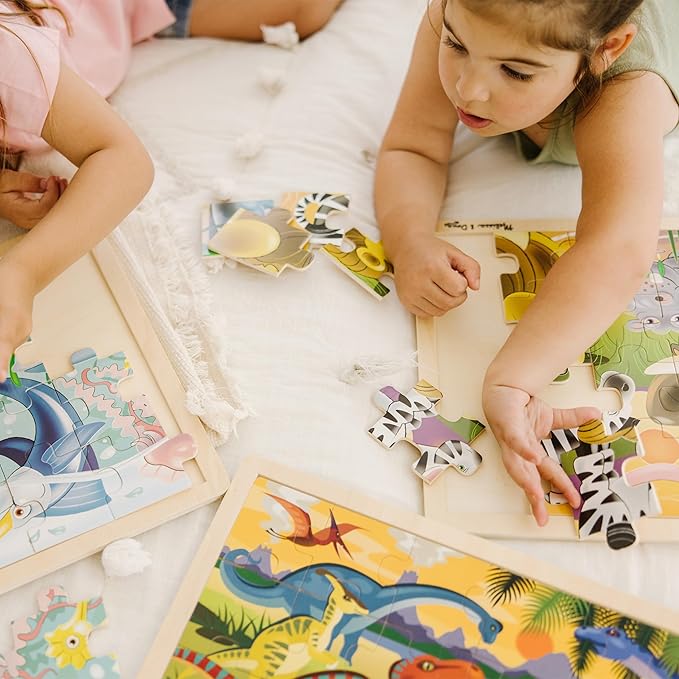 Melissa & Doug Jigsaw Puzzle Bundle (Dinosaur,Safari and Ocean)