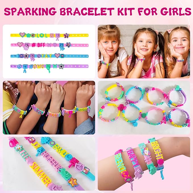 Art & Craft Kits for Kids, DIY Friendship Bracelet Making Kit for Girls, Jewelry Making with Charm & Stickers, Birthday Gifts for Ages 5-12, Toys for Ages 5, 6, 7, 8, 9, 10, 11, 12 Years Old