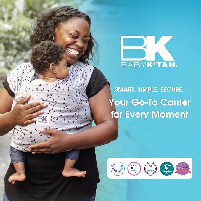 Small-Petite Original Baby K'tan Baby Carrier: #1 Easy Pre-Wrapped, Soft, Slip-On, No Rings, No Buckles | 5 in 1 Baby Sling Gift | Infant Wrap for Newborn to Toddler up to 35lb Women 2-4, Men up to 36