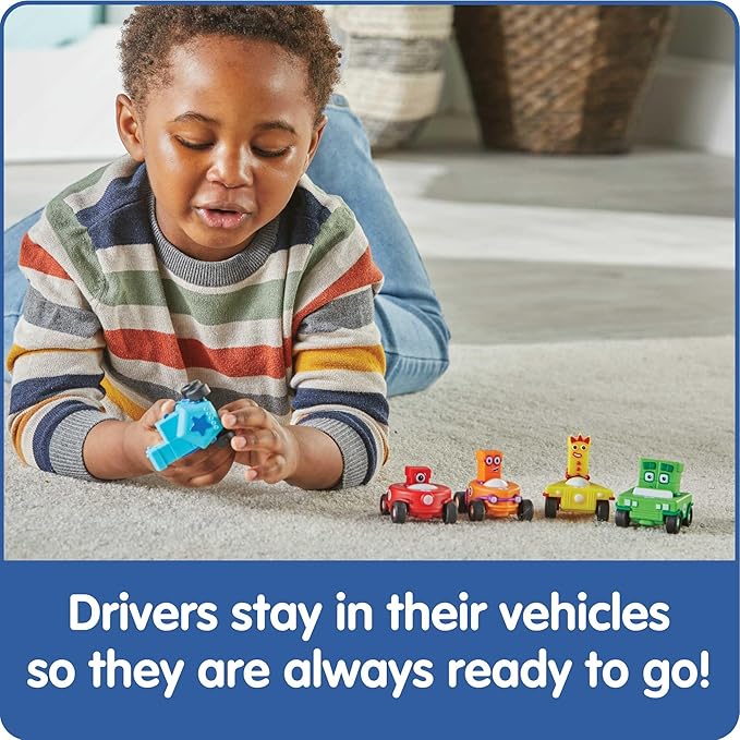 hand2mind Numberblocks Mini Vehicles, Race Car Toys, Toy Vehicle Playsets, Play Figure Playsets, Small Figurines for Kids, Number Toys, Counting Toys, Math Toys for Kids 3-5, Birthday Gifts for Kids