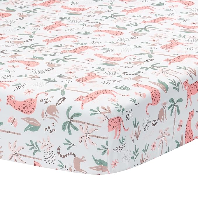 Lambs & Ivy Enchanted Safari Leopard/Lemur Jungle 3-Piece Baby Crib Bedding Set