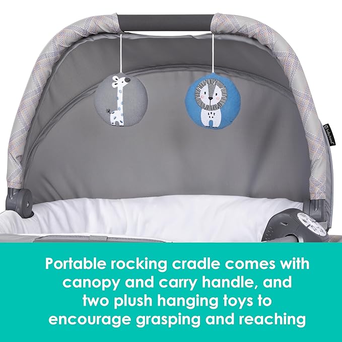 Baby Trend Lullaby Nursery Suite EZ-Fold Playard with Portable Rocking Lounger, Madrid Plaid