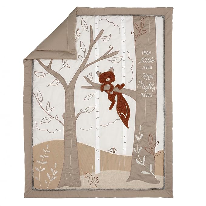 Lambs & Ivy Treetop Fox Woodland Tree Nursery 3-Piece Baby Crib Bedding Set