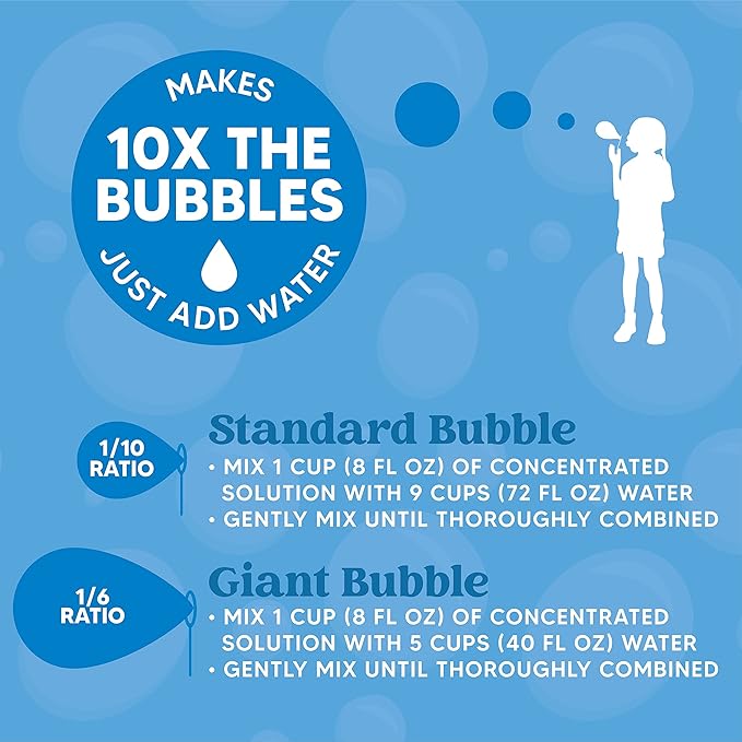 JOYIN 32 OZ Concentrated Bubble Solution for Bubble Machines (Up to 2.5 Gallons), Concentrated Solution Refills for Machine, Wands, Blower, Easter, Kids, Parties