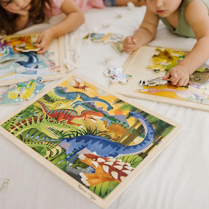 Melissa & Doug Jigsaw Puzzle Bundle (Dinosaur,Safari and Ocean)