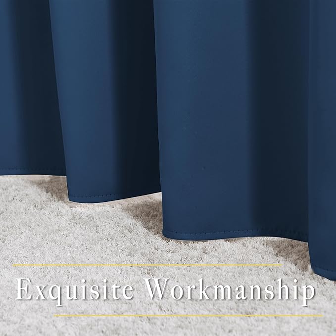 NICETOWN Moroccan Blue Blackout Curtains 84 inch Length 2 Panels, Grommet Thermal Insulated Window Treatments Light & Sound Reducing Drapes for Living Room/Bedroom, W46 x L84