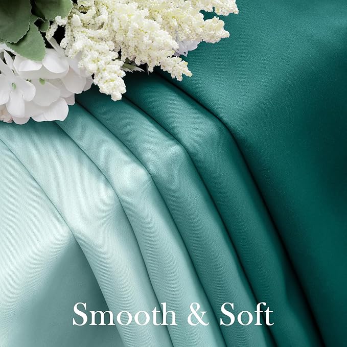 HOMEIDEAS Teal Ombre Blackout Curtains 52 X 63 Inch Length Gradient Room Darkening Thermal Insulated Energy Saving Grommet 2 Panels Window Drapes for Living Room, Bedroom