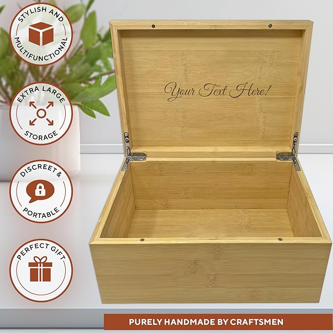 Floral Keepsake Boxes for Women - Butterfly Box Keepsake for Girls, Personalized Gifts for Teen Girls or Daughters, Flower Gift Box, Engraved Name Custom Wood Chest Memento Storage, 11x8x4,75 in