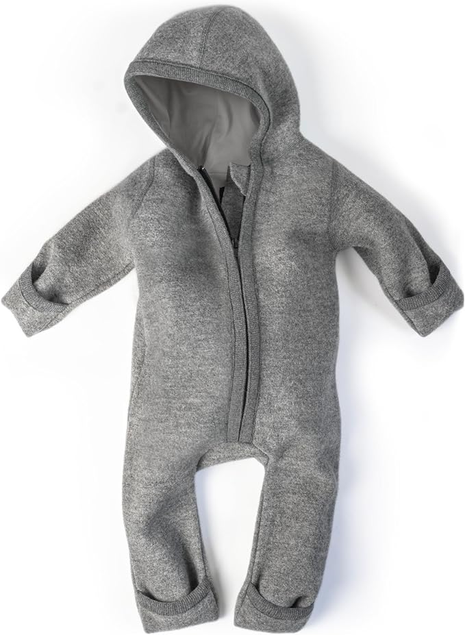 Ehrenkind® WOOLEN JUMPSUIT for Infants and Kids, Warm infant One-Piece made of natural virgin wool with zipper