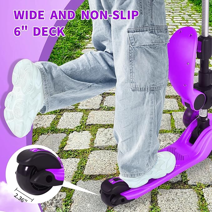 GLAMUP Kids Scooter, 2-in-1 Folding Kick Scooters, Adjustable Height, Safety Lock, 3 Wheel Kick Scooter for Boys and Girls Ages 3-14