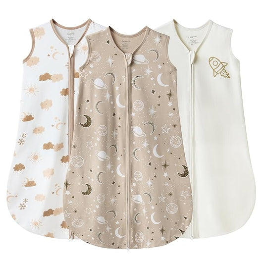 JELLYMONI Baby Sleep Sack 6-12 Months Wearable Blanket for Baby, 100% Cotton 2 Pack Infant Toddler Sleeping Sack Lightweight Soft 2-Way Zipper Sleepsack