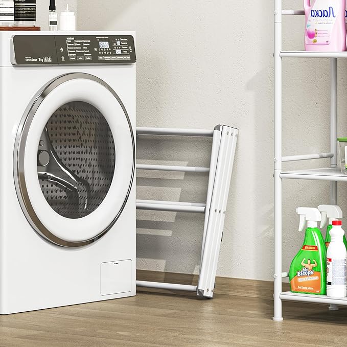 APEXCHASER Clothes Drying Rack, 3-Tier Laundry Drying Rack for Clothes, Expandable Metal Clothing Dryer, Collapsible Towel Rack, Air Drying Rack, White