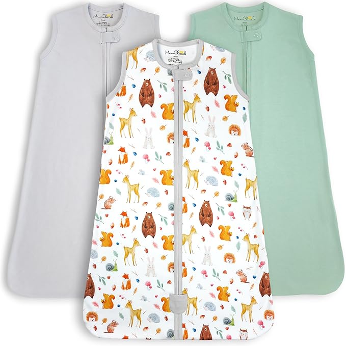 Mama Cheetah Baby Sleep Sack 0.5 TOG, Organic Cotton Baby Wearable Blanket with Two-Way Zipper, Swaddle Transition Baby Sleeping Bag for Newborn Infant Toddler Boy Girl, 12-18 Months