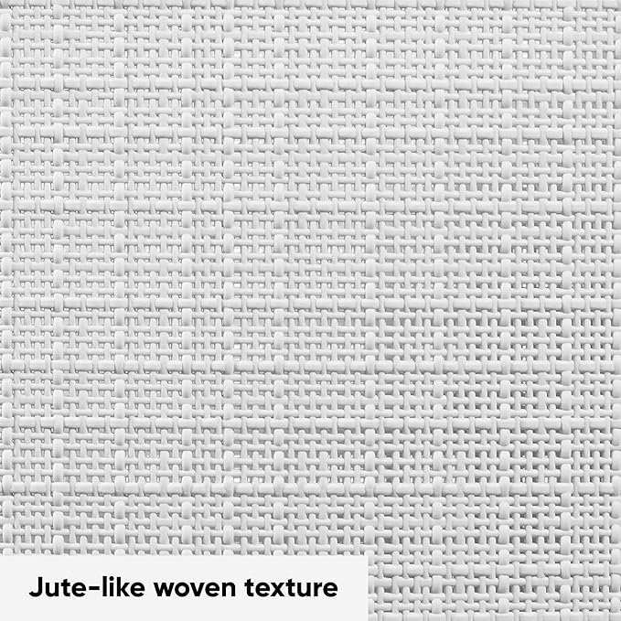 Curver Set of 4 Jute Large Decorative Plastic Organization and Storage Baskets, Perfect Bins for Home Office, Closet Shelves, Kitchen Pantry and All Bedroom Essentials, White