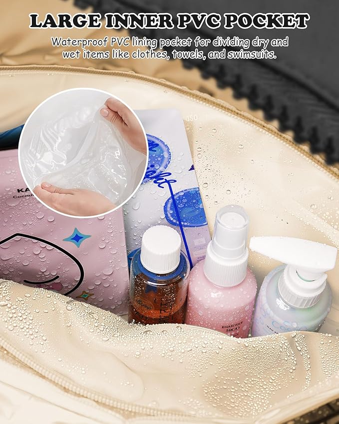 Women Duffle Bag with Initial, Personal Item Travel Bags，Gifts for Niece-Gym Bag with Wet Pocket，Lightweight Travel Bags Personalized Tote with Makeup Pouch