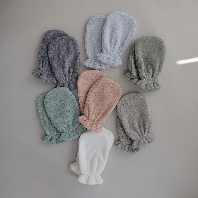 mushie Baby Bath Mitt | Organic Cotton | Pack of 2 (Moss)