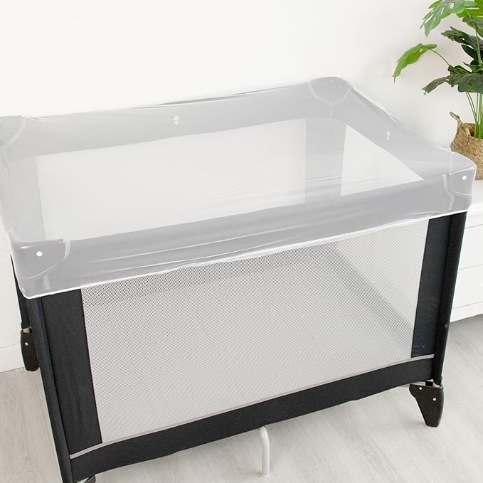 2 Pack Baby Mosquito Net for Stroller, Playard & Bassinet, Reusable Bug Net for Cradles, Carrier, Pack and Plays and Portable Mini Crib, Baby Playpen Mosquito Net Cover, White