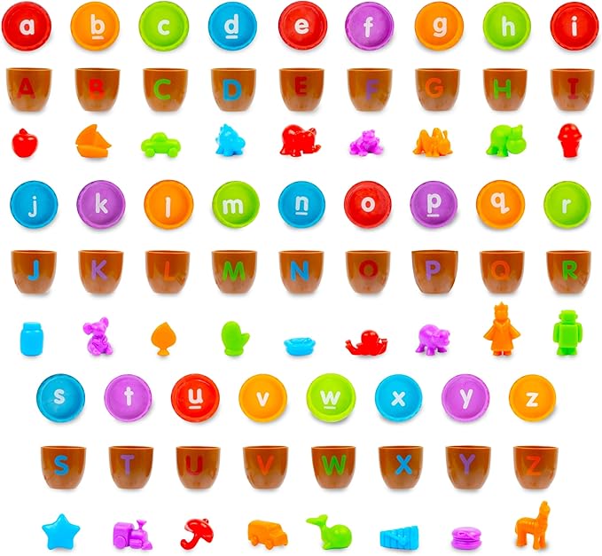 Learning Resources Alphabet Acorns Activity Set, Develops Letter Recognition, Educational Toys for Toddlers, Homeschool, Visual & Tactile Learning Toy, 78 Pieces, Ages 3+