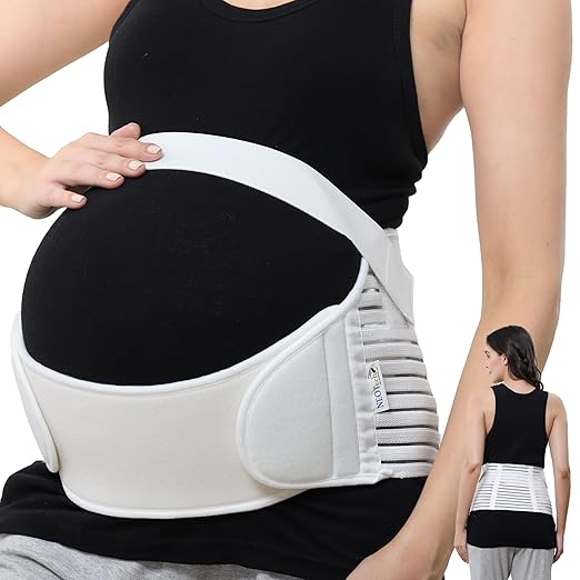 NeoTech Care Pregnancy Support Maternity Belt, Waist/Back/Abdomen Band, Belly Brace (Size XXL, Ivory Color)