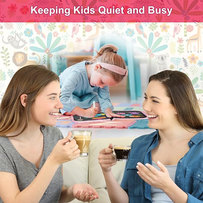 Erasable Doodle Set for Kids - Magic Drawing Book With 12 Watercolor Pens, 14 Page Reusable Writing Painting Set, Road Trip Car Game for Boys and Girls (Koala)