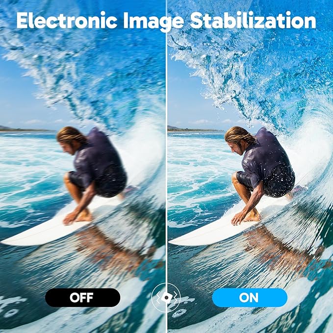 AKASO V50X Native 4K30fps WiFi Action Camera with EIS Touch Screen 4X Zoom 131 feet Waterproof Camera Support External Mic Remote Control with Helmet Accessories (Without 64GB MicroSD Card)