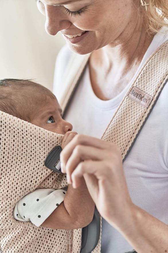 BabyBjörn Baby Carrier Mini, 3D mesh, Pearly Pink