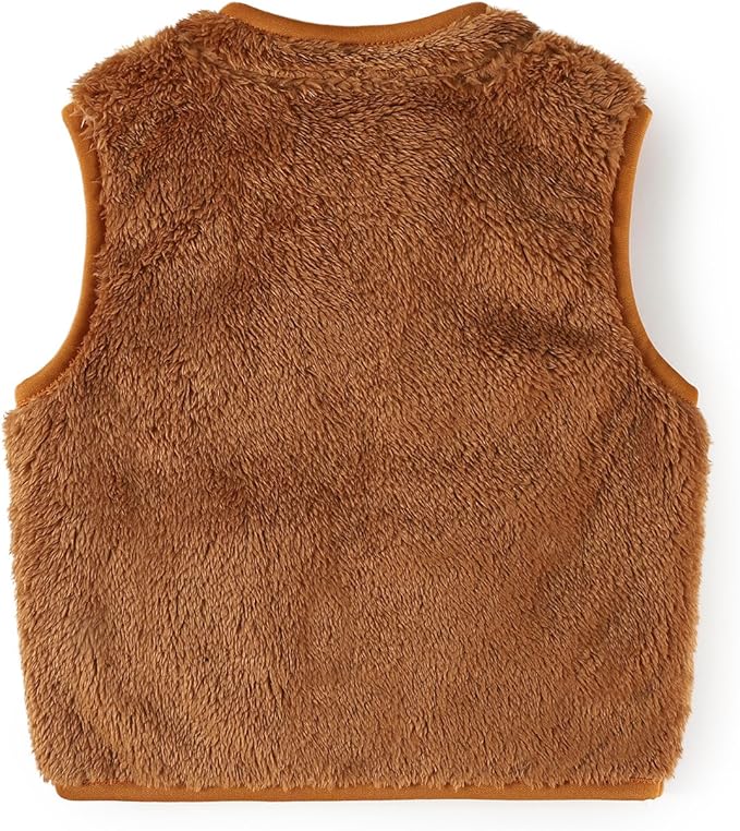 Baby Boys Girls Fleece Vest Zip Up Cute Bear Jackets Fuzzy Fall Winter Warm Clothes Newborn Outwear for Toddler Infant