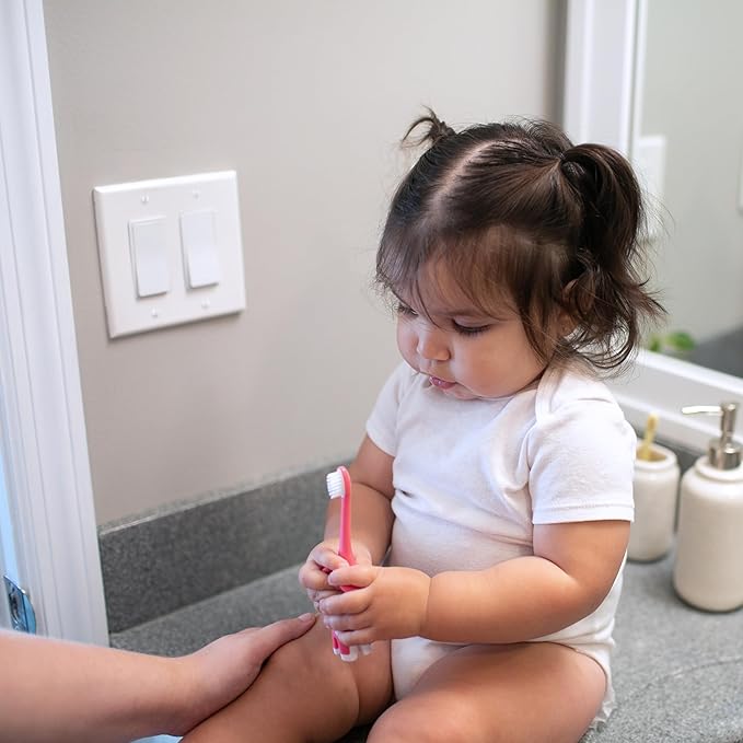 Dr. Brown's Infant-to-Toddler Toothbrush Set, 1.4 Ounce, Pink