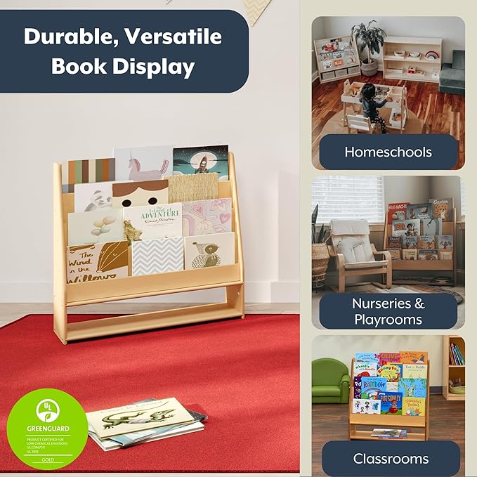 Angeles Value Line Book Display, Classroom Organization, Kids Bookshelf, Assembly Required, 29" L x 10" W x 30" H