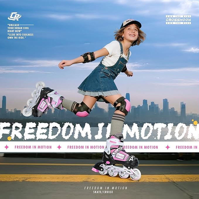 Adjustable Inline Skates for Kids, Teens, and Adults – ABEC-7 Bearings, PU Wheels, Comfortable Fit, for Indoor and Outdoor Skating