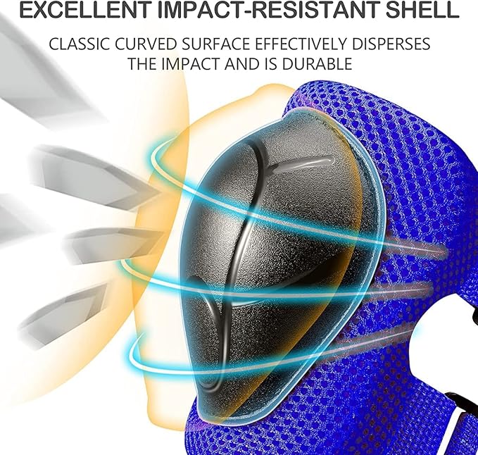 Adjustable Kids Helmet with Knee Pad, Elbow Pads & Wrist Guards - Toddler Bike Helmets for Ages 3-5, 5-8, 8-14 Years - Perfect for Skating, Biking, Cycling, and Skateboard - for Boys and Girls