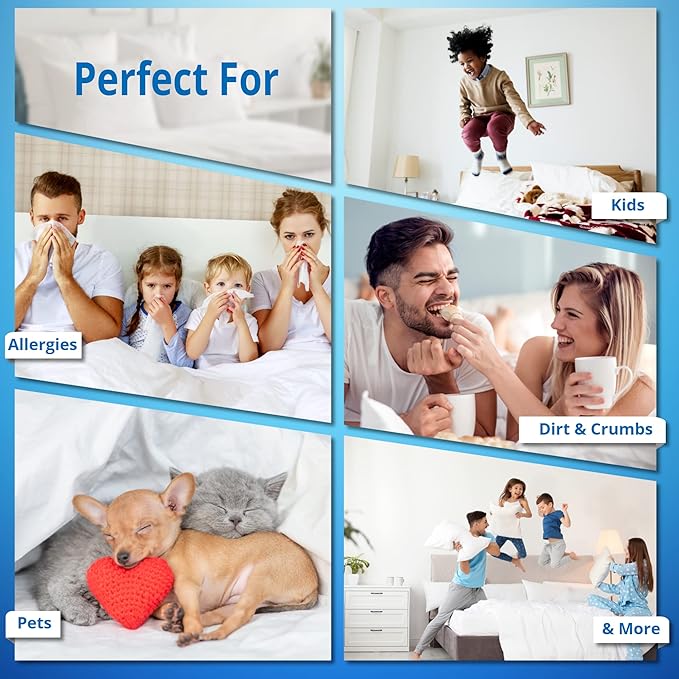 National Allergy Superior 100% Cotton California King Mattress Protector Zippered - 73" x 84" x 9" - Hypoallergenic Bed Encasement - Breathable Dust Proof Cover - Oeko-TEX Standard 100 Certified