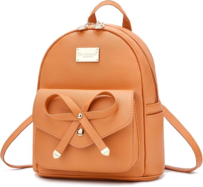 I IHAYNER Girls Bowknot Cute Leather Backpack Mini Backpack Purse for Women