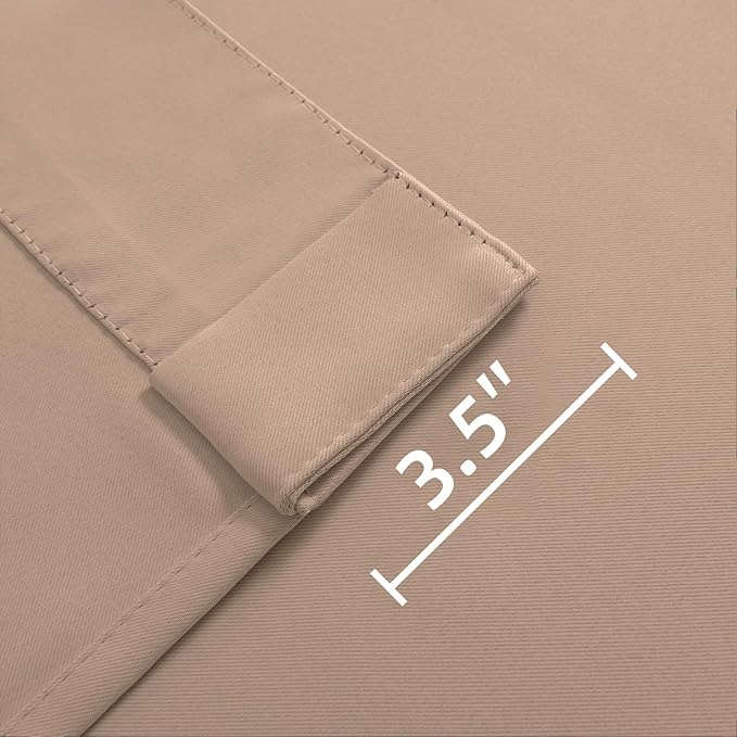 Joydeco 72 Inch Blackout Curtains for Bedroom, Thermal Insulated Black Out Curtains, Room Darkening Drapes for Living Room Window Rod Pocket Back Tab (W52 x L72 Inch, Khaki)