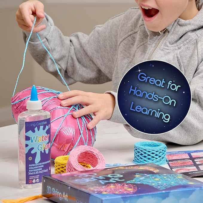 Going Creative 3D String Art Kit for Kids Ages 6-12 – Light-Up DIY Craft Kit with LED Lights, Tassels & Wall Mount – Fun Arts & Crafts Gift for Girls & Boys, STEM Toy, Screen-Free Activity